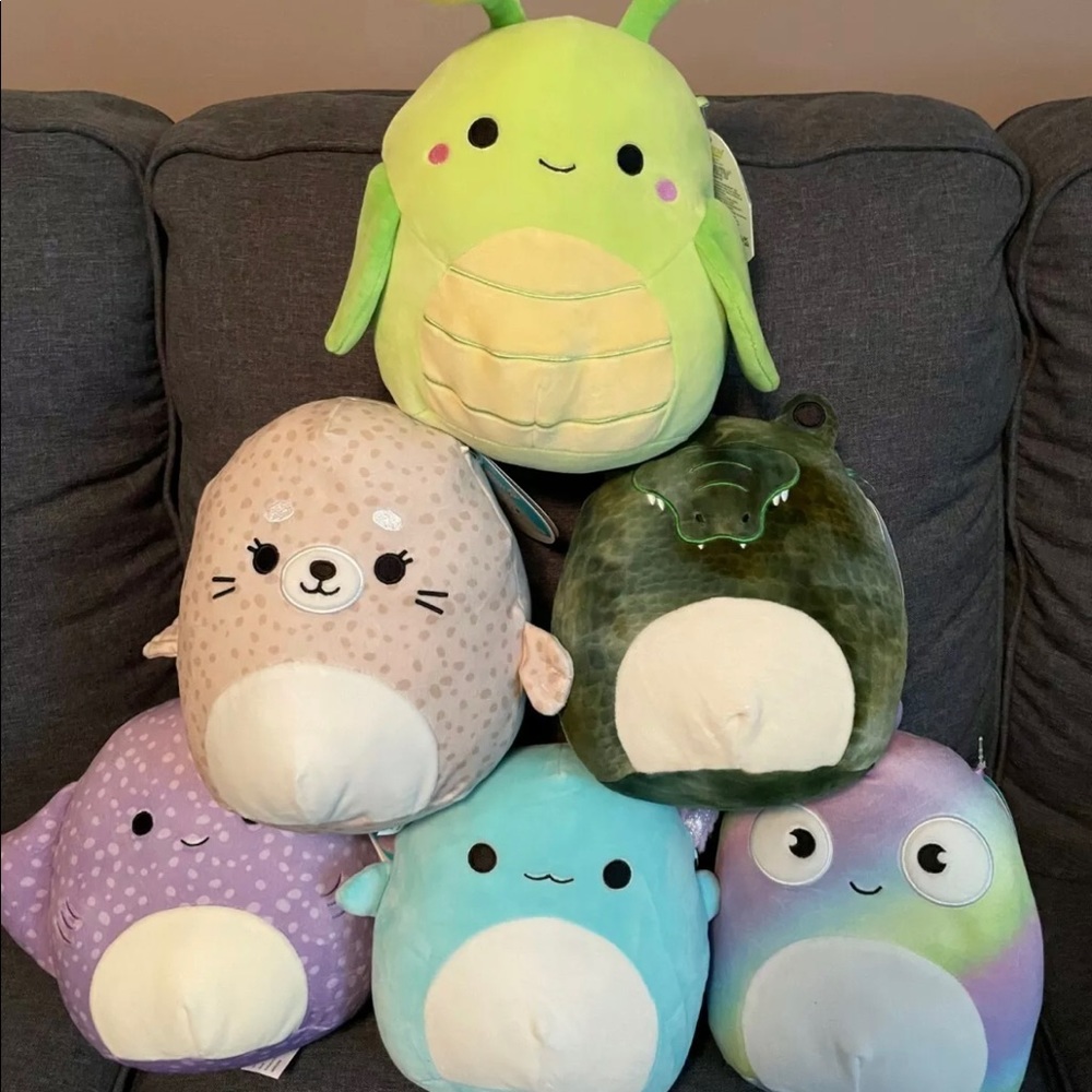 KellyToys Squishmallows 8" Set of 6 With *RARE* Axolotl Irina and friends